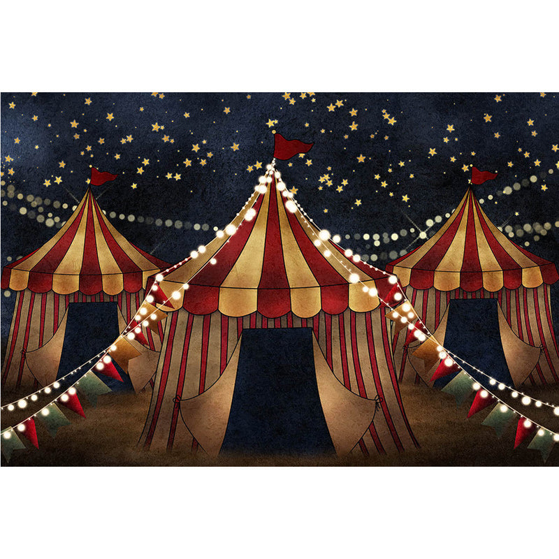 Retro Circus Children Birthday Party Photography Backdrop Shabby Circus Newborn Portrait Photo Background Starry Sky Night