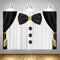 Royal Boy Baby Shower Backdrop for Photography Newborn Birthday Party Background Black Curtain Tie Gold Sliver Decor Photo
