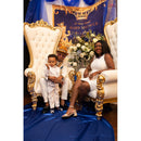 Royal Blue Baby Shower Backdrop Welcome Little Prince Photo Background 7x5ft Gifts and Gold Crown Backdrops for Baptism
