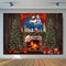 Rustic Wood Board Fireplace Backdrop Windows Christmas Tree Living Room Newborn Children Portrait Photo Background Studio Decor