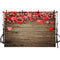Plancher de bois rustique toile de fond de la Saint-Valentin pour studio de photographie amour coeur mois jour photo fond studio fleurs roses