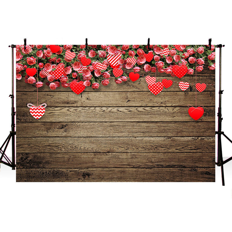 Fondo rústico de suelo de madera para el Día de San Valentín, estudio –  dreamybackdrop
