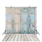 Vintage Door Photography Backdrops Light Blue Wooden Board Floor Photo Background for Photo Studio Photographic Props