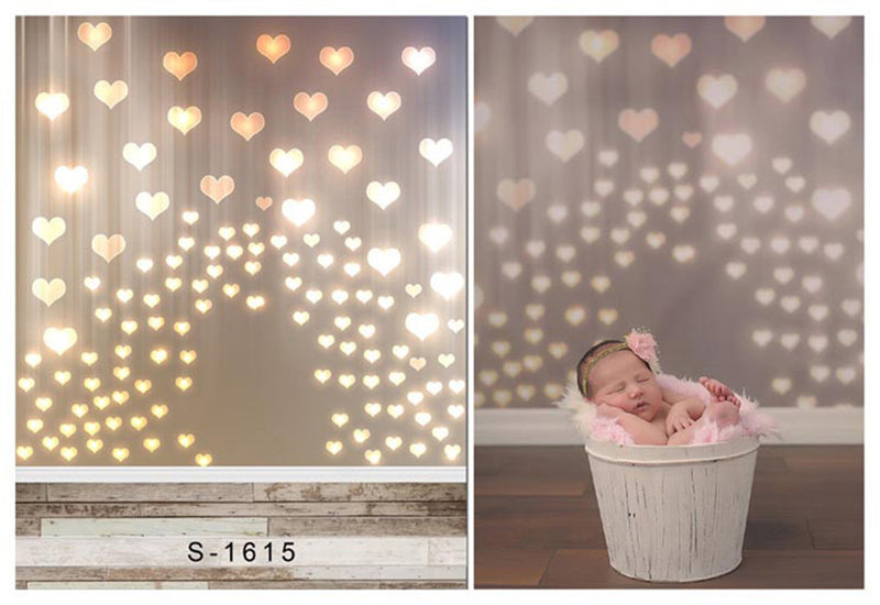 Bokeh Heart Backdrop for Photography Baby Shower Photographic Backgrounds Birthday for Girls Photo Props