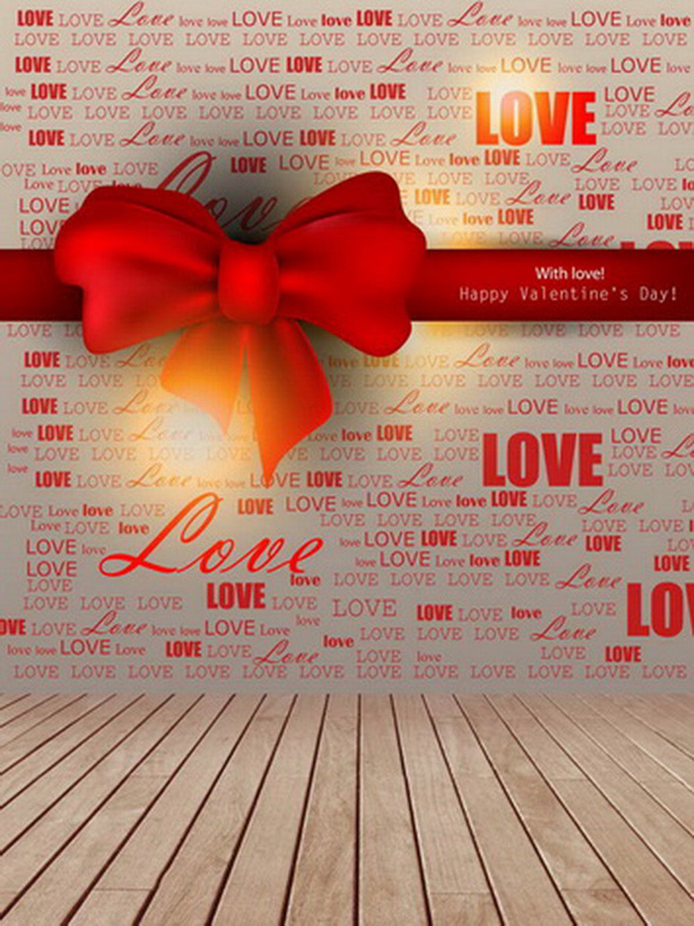 Valentine Party Photography Backdrops Wood Floor Photo Props Red Love Heart Valentine's Day Background Photo Studio