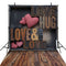 Valentine Party Photography Backdrops Large Wood Floor Photo Props Pink Love Heart Valentine's Day Background Photo Studio