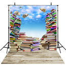 school backdrops kids photography backgrounds books 6x9 vinyl photo backdrops for teens clouds sky photo booth props large school party backdrops for photography