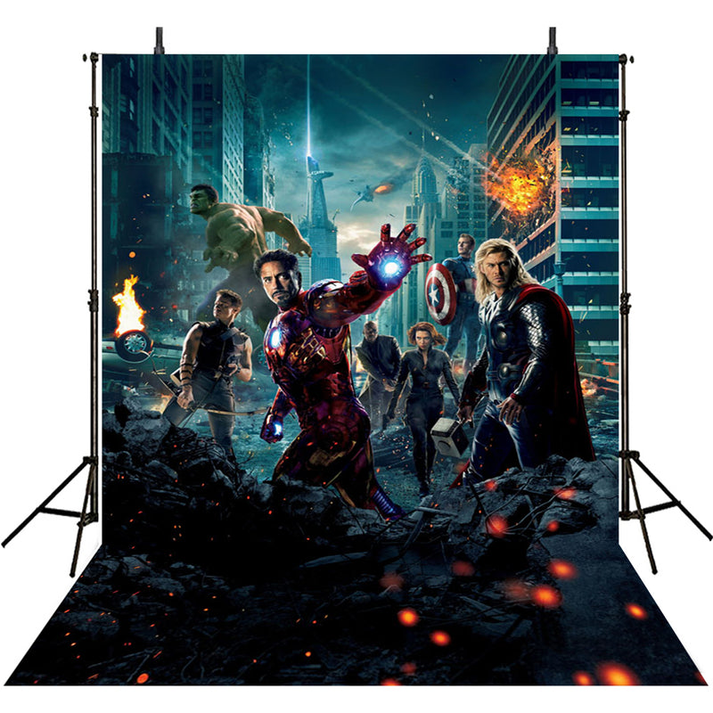 backdrop movie theme Marvel's The Avengers photo props marvel avengers party backdrop Black Widow marvel avengers photo booth props Iron Man backdrops for parties Photo backdrop Thor