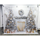 Christmas Backdrop Classic White Wall Photoshoot Xmas Tree Garland Decor Photo Studio Props Kids Portrait Photography Background