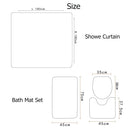 Shell Beach Starfish Print Shower Curtain Set Bathroom Bathing Screen Anti-slip Toilet Lid Cover Carpet Rugs Home Decor
