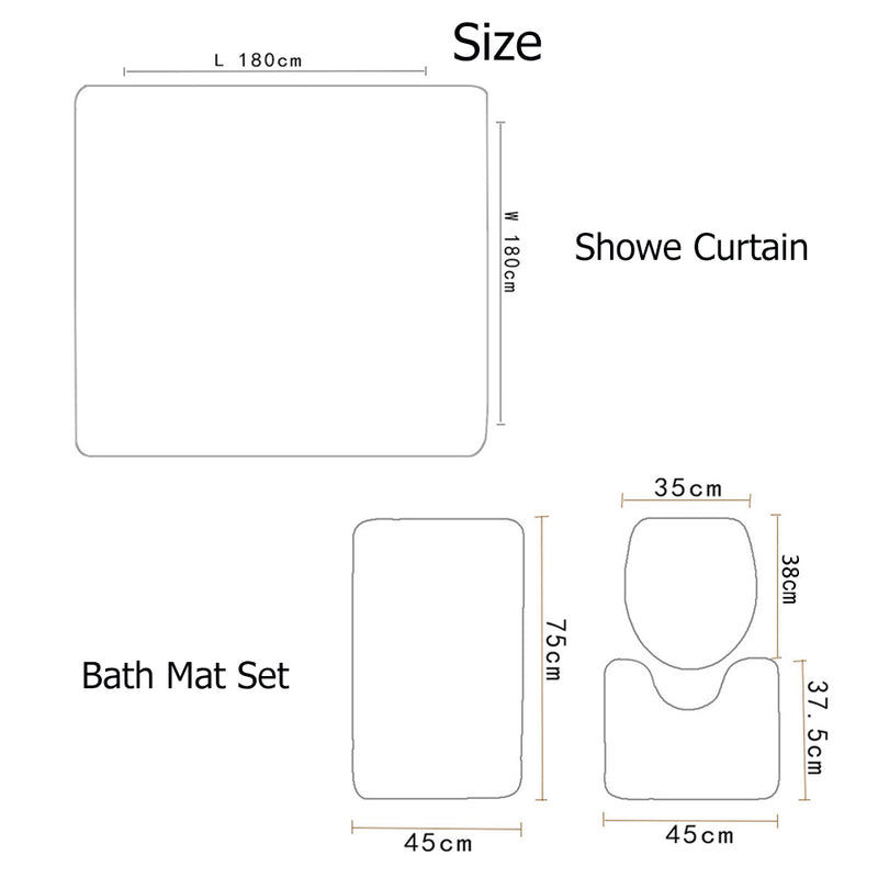 Shell Beach Starfish Print Shower Curtain Set Bathroom Bathing Screen Anti-slip Toilet Lid Cover Carpet Rugs Home Decor