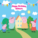 Customize Name Pig Photography Backdrops Cartoon Backdrop For Photography Vinyl Photo Backdrops Kids Background For Photo Studio