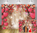 Valentine's Day Wood Red Love Heart Backdrops Photography Mother's Party Background Wedding Bridal Shower Photo Booth Studio