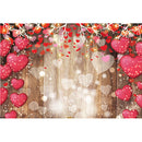 Valentine's Day Wood Red Love Heart Backdrops Photography Mother's Party Background Wedding Bridal Shower Photo Booth Studio