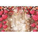 Saint-Valentin bois rouge amour coeur décors photographie fête des mères fond mariage nuptiale douche Photo stand Studio