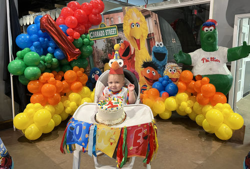 Custom Sesame Street Round Backdrop Cover Cylinder Plinth Covers
