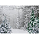 Fondo de escena de bosque nevado para fotografía fondo de bosque de pino para estudio fotográfico recién nacido