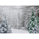 Snow Forest Scene Backdrop for Photography Pine Tree Forest Background for Photo Studio Newborn