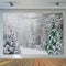 Toile de fond de scène de forêt de neige pour la photographie, arrière-plan de forêt de pins pour Studio Photo de nouveau-né