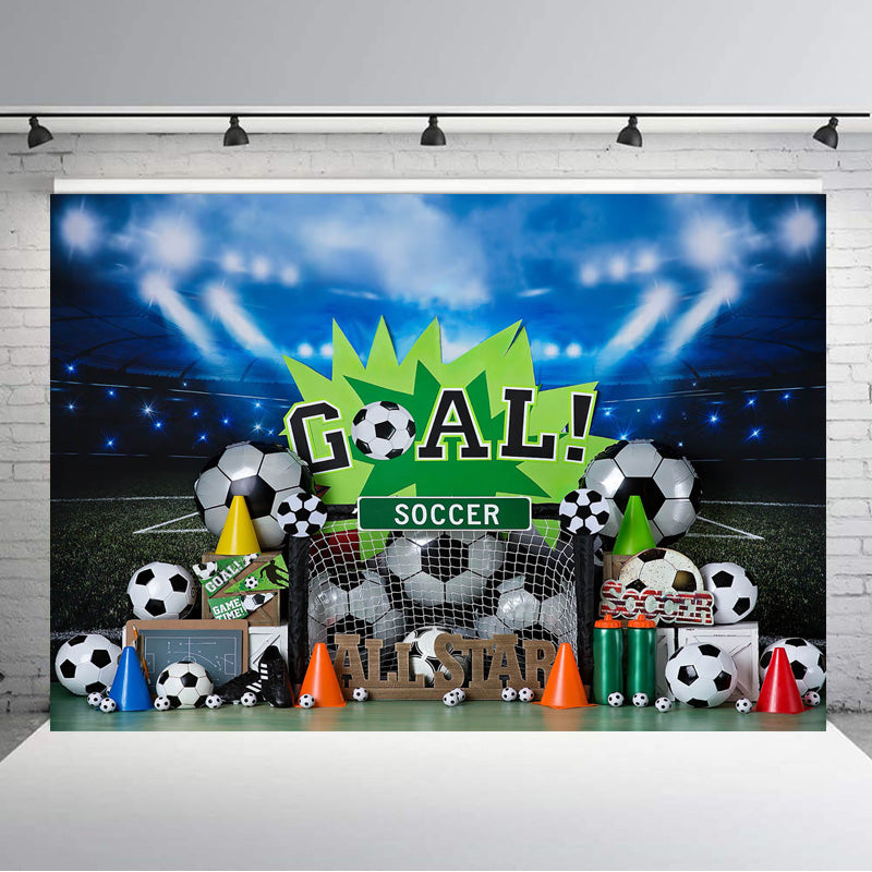 Fondos de fotografía de 1er cumpleaños de All Star Boy de fútbol, ​​accesorios para fotos de pastel, fondo de cabina de estudio, decoración de fútbol