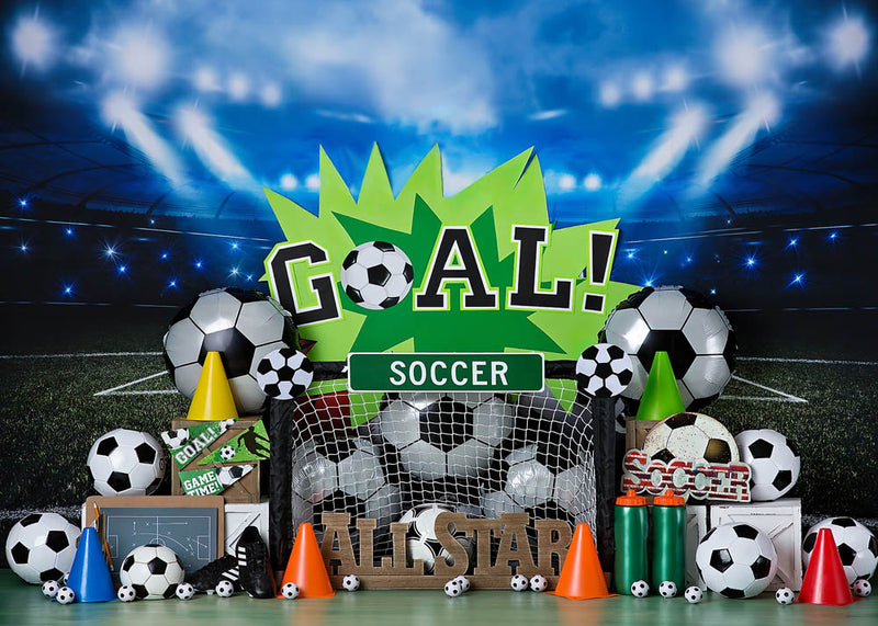 Soccer All Star Boy 1st Birthday Photography Backdrops Cake Smash Photo Props Studio Booth Background Football Decor