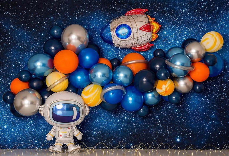 Ballon de l'espace pour photographie, fusée d'astronaute, astrologie, planète, fête prénatale, anniversaire, arrière-plan Photo, Studio Photo