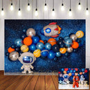 Outer Space Balloon Photography Astronaut Rocket Astrology Astronomy Planet Baby Shower Birthday Party Photo Backdrop Studio