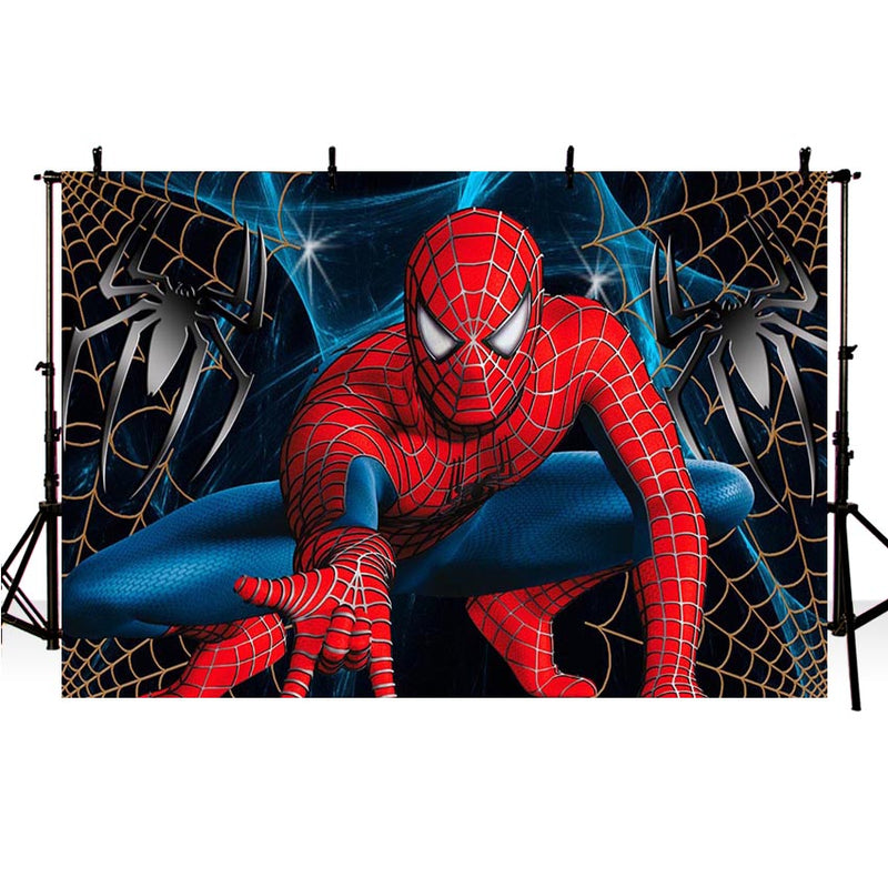 Spiderman Photography Backdrop Superman Boy Children Birthday Party Background Banner Photo Studio Backdrop Photo Prop