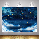 Starry Sky Photography Backdrop for Photo Studio Natural Blue Night Twinkle Newborn Golden Little Star Birthday Photo Background