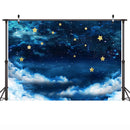 Starry Sky Photography Backdrop for Photo Studio Natural Blue Night Twinkle Newborn Golden Little Star Birthday Photo Background