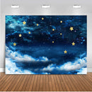 Starry Sky Photography Backdrop for Photo Studio Natural Blue Night Twinkle Newborn Golden Little Star Birthday Photo Background