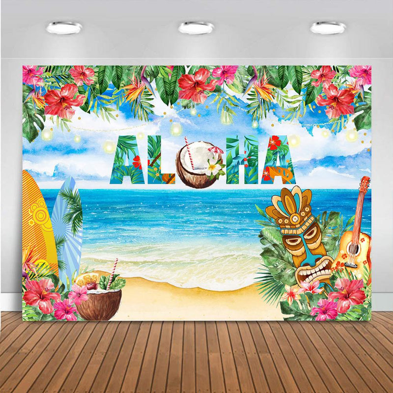 Fondo de verano Aloha Luau para evento fiesta Tropical hawaiana playa foto fondo verano Baby Shower decoración de fiesta de cumpleaños