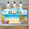 Toile de fond Aloha Luau d'été pour événement, fête, plage tropicale hawaïenne, décor de Photo, réception-cadeau pour bébé, fête d'anniversaire