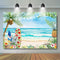 Arrière-plan de photographie de plage d'été, arrière-plan de Portrait de bébés et d'enfants, bannière de décoration de fête d'anniversaire prénatale hawaïenne