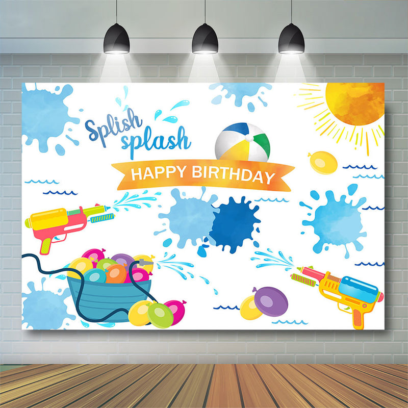 Summer Boy Birthday Backdrop Child Beach Party Theme Photography Background Photocall Splish Splash Decoration Kids Props Studio