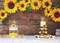 Sunflower Brown Wood Backdrops for Photography Rustic Child Baby Shower Birthday Party Banner Baby Cake Smash Photo Background