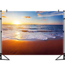 Sunset Beach Photography Backdrops Pink Clouds Golden Beach Photo Props Studio Booth Background Cake Smash Photoshoot