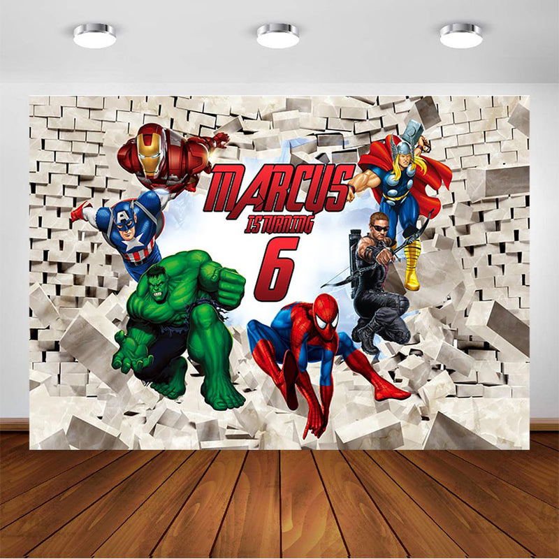 Super-héros Avengers Iron Man toile de fond enfants Avengers fête d'anniversaire Photo décorations personnalisées bannière photographie fond 