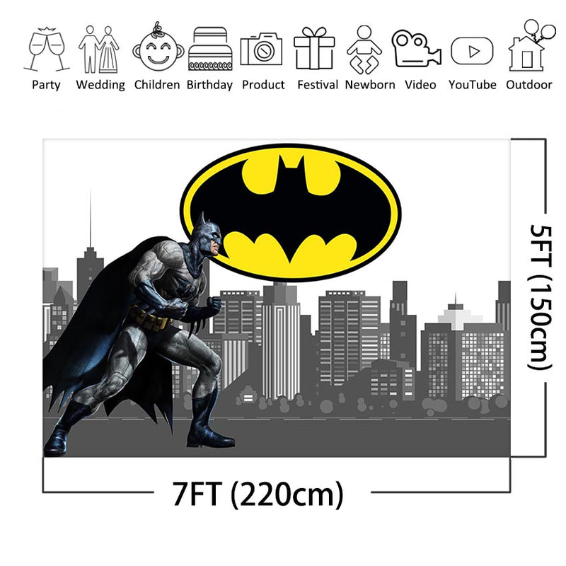 Customize Cartoon Superhero Photo Backdrop Children Birthday Party Decorations Banner