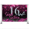 Fondo de 16 años para niña, 16 cumpleaños, diamante, corazón rosa, cinta, tacón alto, fotografía, Fondo, cartel de fiesta