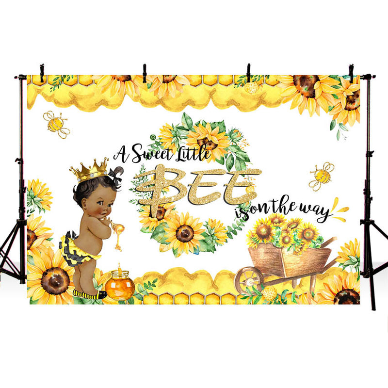 Sweet Bee Baby Shower Backdrop A Little Bee Boy Baby Shower Honey Bumble Bee Sunflower Party Decoration Background Photography