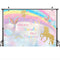Sweet Mermaid Unicorn Theme Photo Background Dance Rainbow Watercolor Gold Glitter Stars Girls Birthday Cake Table Backdrop