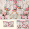 Sweet Newborn Portrait Backdrop Girl Birthday Photography Background Props Artistic Photocall Pink Flowers Wood Photo Shoot