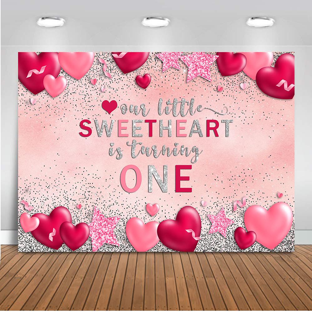 Sweetheart Backdrop for photography newborn baby shower background for photo booth studio Valentine's Day Red Heart Backdrops