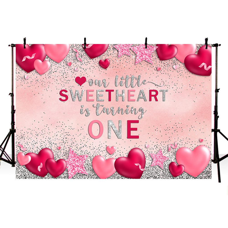 Sweetheart Backdrop for photography newborn baby shower background for photo booth studio Valentine's Day Red Heart Backdrops