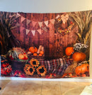 Toile de fond pour photographie de Thanksgiving, Halloween, plancher en bois rustique, arrière-plan de récolte de grange, citrouilles d'automne, feuilles d'érable, tournesol, portrait de bébé, décoration de fête, studio photo