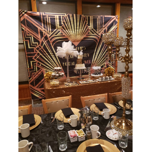 Great gatsby table decor  Gatsby party decorations, Party table  centerpieces, Gatsby themed party