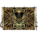 The Great Gatsby Backdrops Gatsby Happy Birthday Party Banner Decoration Photography Backdrops photo Studio Shoots custom Matal