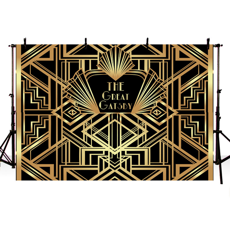 The Great Gatsby Backdrops Gatsby Happy Birthday Party Banner Decoration Photography Backdrops photo Studio Shoots custom Matal