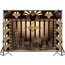 The Great Gatsby Photography Backdrops Golden Building Gatsby Birthday Party Banner Decoration Photography Background